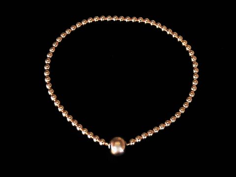 Silber Armband mit Kugeln in rosé vergoldet, 18 cm lang, Hersteller Juwelier Harnisch, ohne Stein, elegantes Design für jeden Anlass.