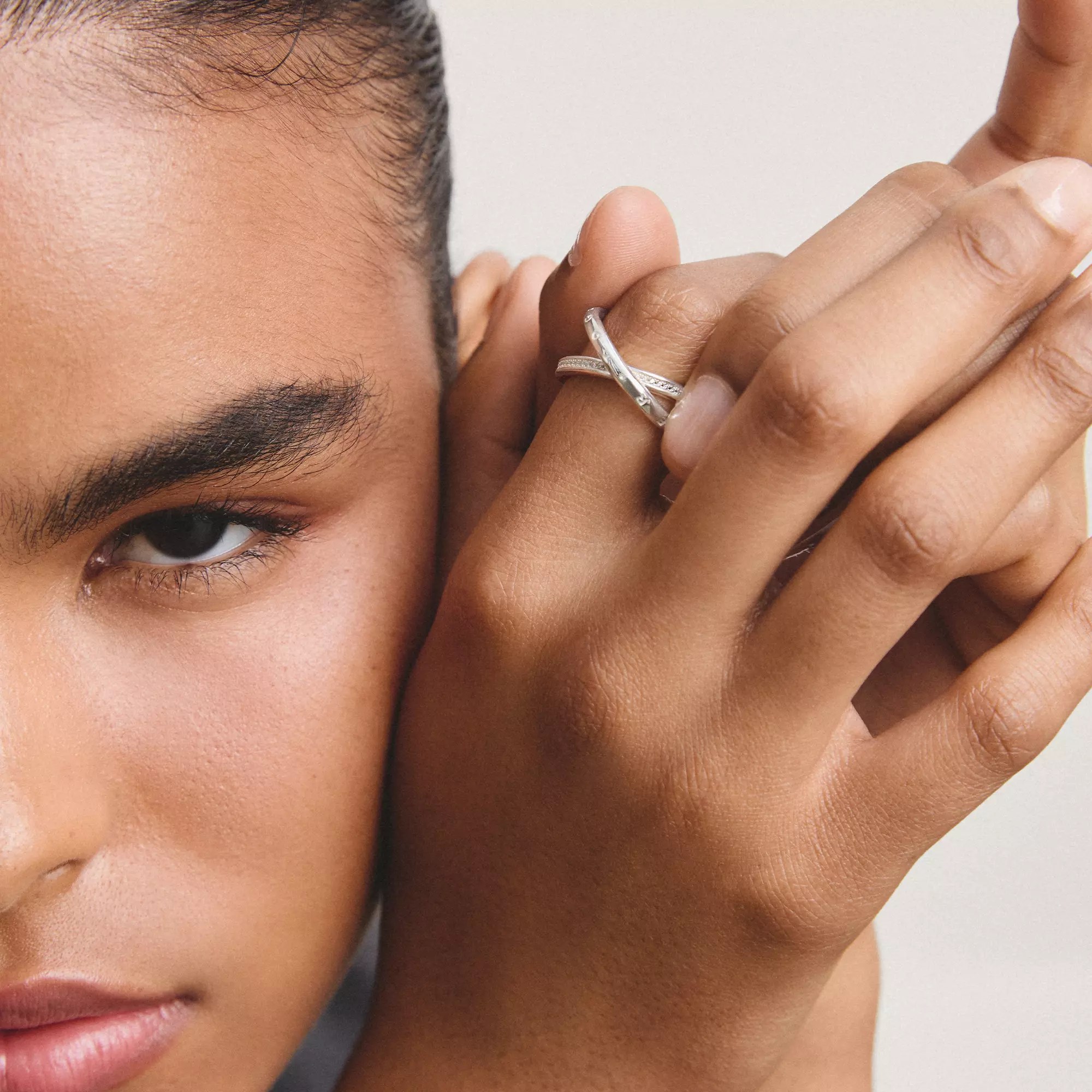 Thomas Sabo Doppelring Together mit weißem Zirkonia – Silber – Ansicht 3
