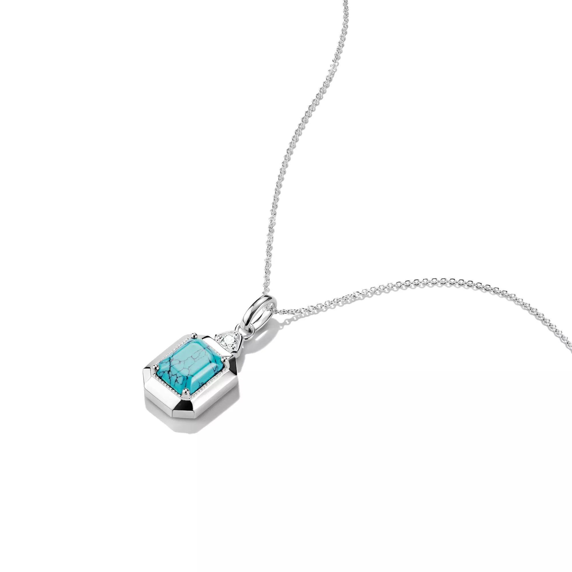 Thomas Sabo ELYNDRA Kette 40 - 45 cm - Sterling Silber & imit. Türkis & Zirkonia - Türkis – Ansicht 2