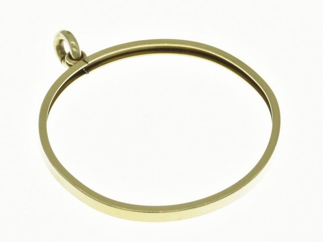 Münzfassung Anhänger aus 585 Gold, schlichtes Design mit einem maximalen Durchmesser von 34,5 mm, hergestellt von Juwelier Harnisch, ideal für Münzen.