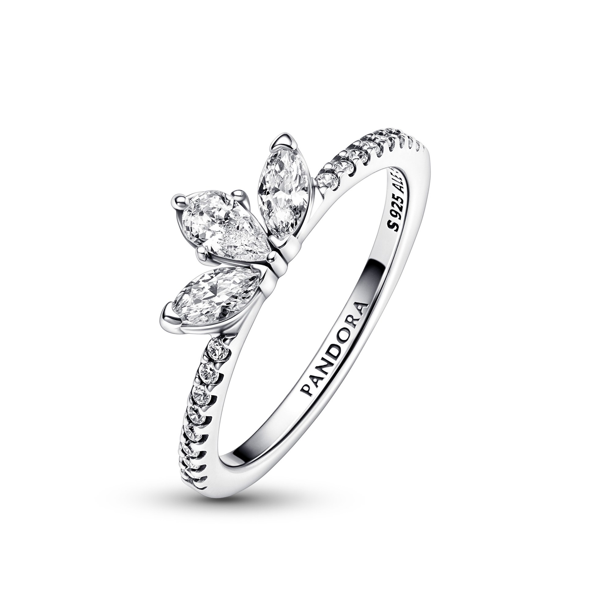Pandora funkelndes Herbarium Cluster Ring - Sterling Silber - Zirkonia - Klar Ansicht 3 – Ansicht 3