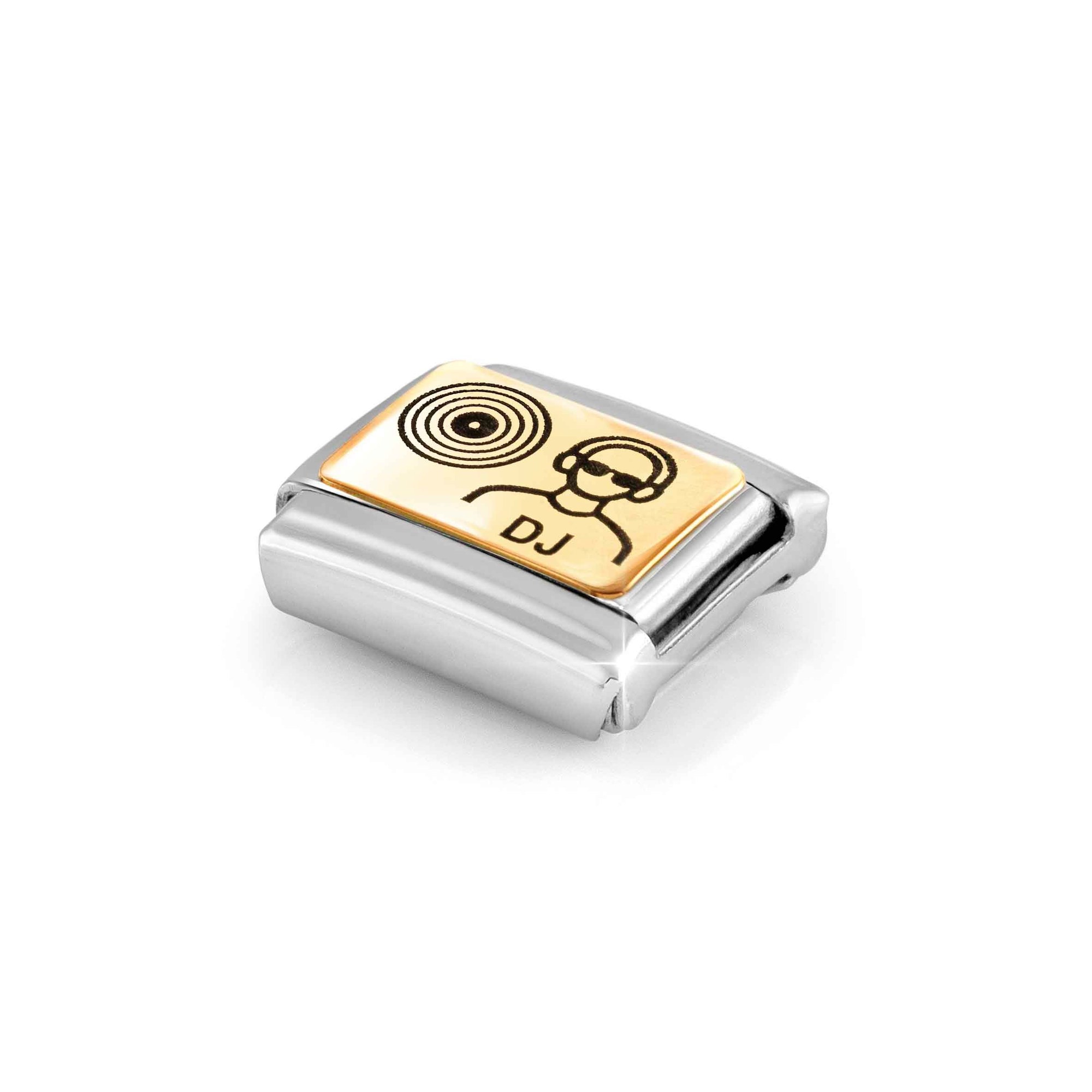 Nomination Composable Classic Charm DJ - Edelstahl, Gold 750 Gelbgold, Emaille – Ansicht 4