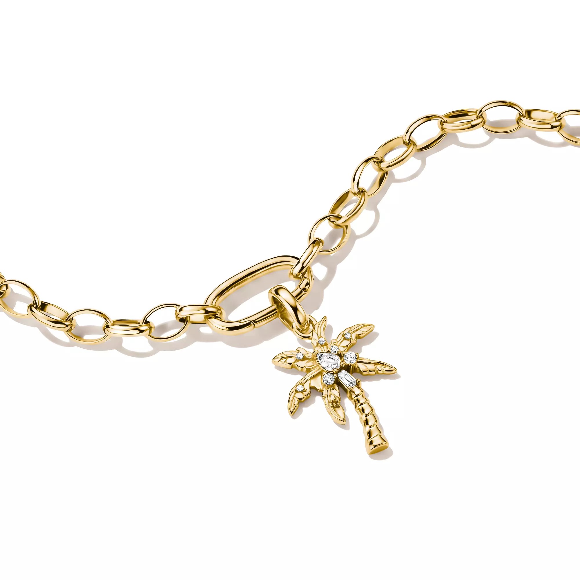 Thomas Sabo Connect - Charm Palme - 18k Gelbgold Vergoldung - Zirkonia - Charm mit Öse – Ansicht 2