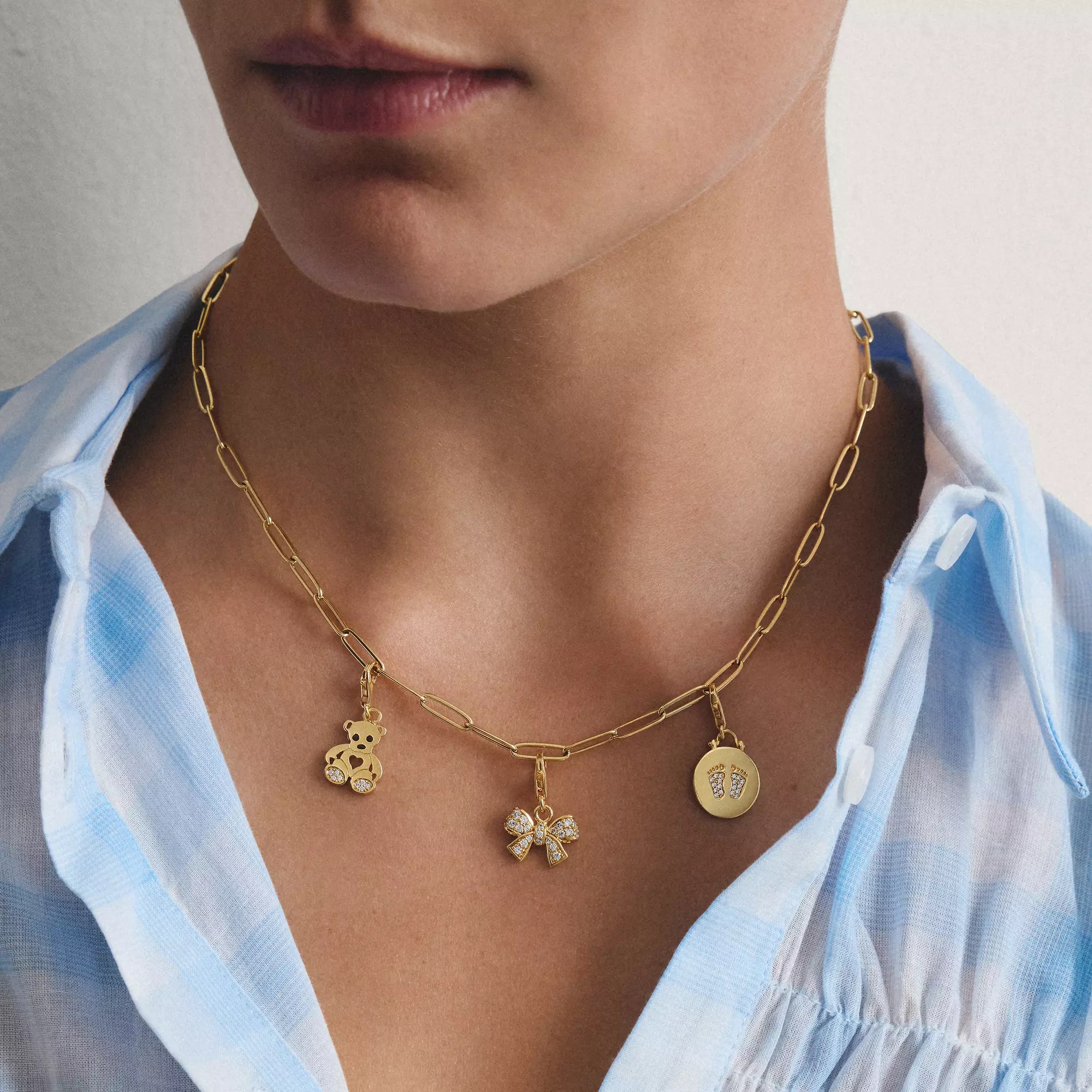 Thomas Sabo Charm Schleife - 18k Gelbgold Vergoldung - Zirkonia – Ansicht 4