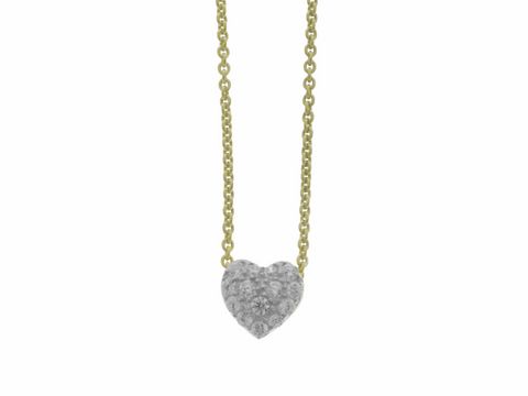 Kette mit Anhänger in Herzform aus Gold 333, glamourös, 42-45 cm lang, verziert mit Zirkonia, Hersteller Juwelier Harnisch, eleganter Anhänger mit Kette.