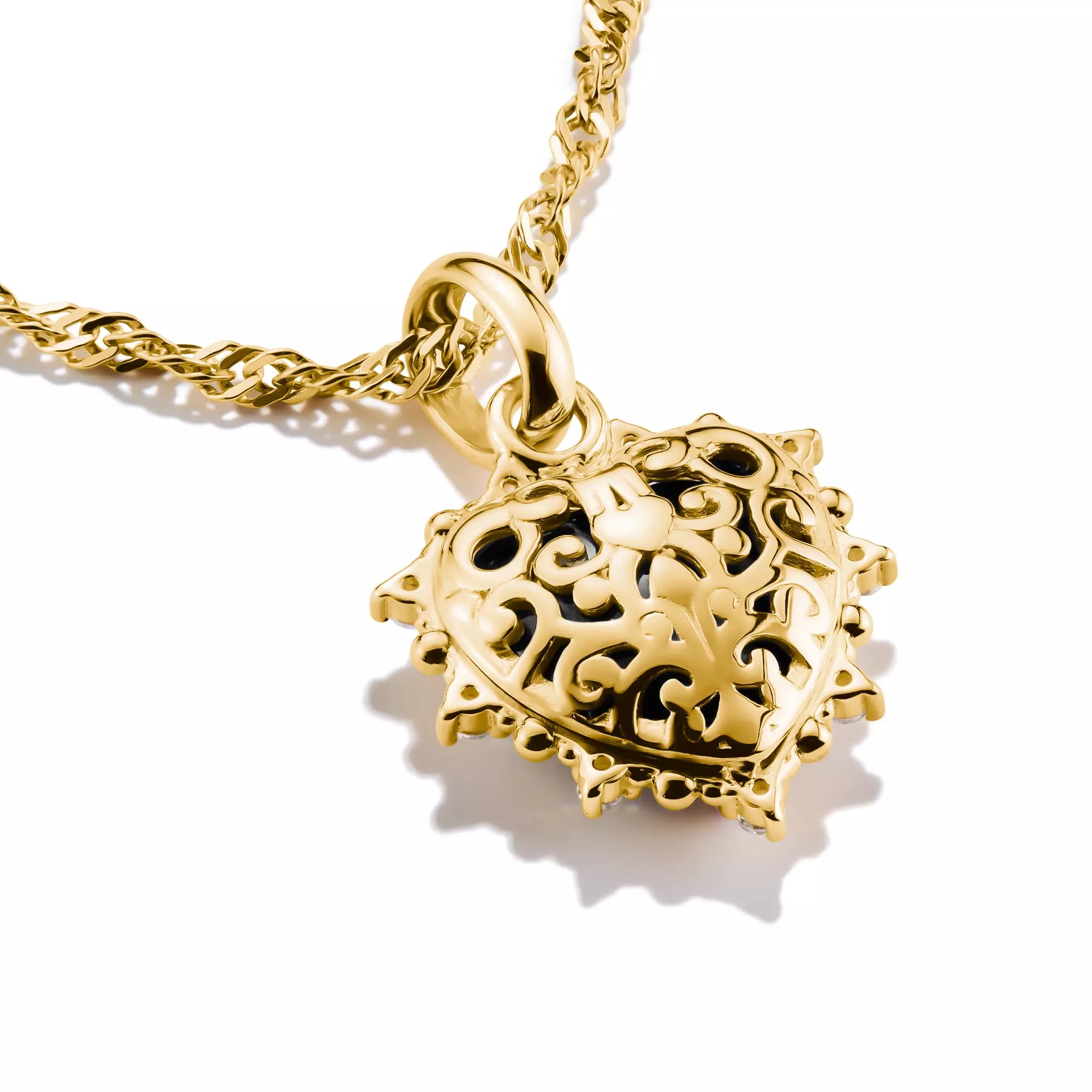 Thomas Sabo Connect - Vintage Herz - Charm mit Öse - Silber & Gelbgold Verg. + Lab Grown Rubin + Zirkonia – Ansicht 3