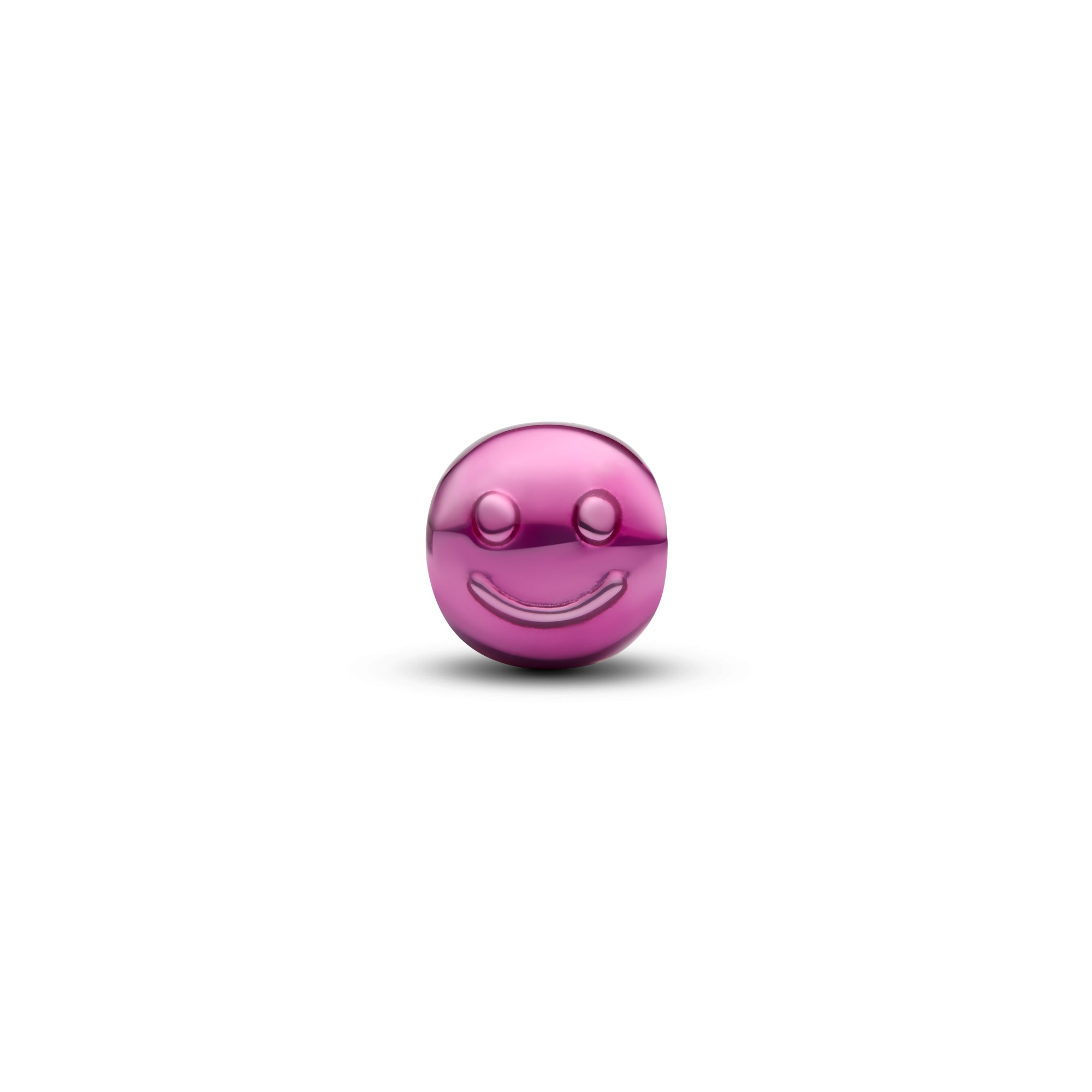 Pandora Rosafarbenes Glückliches Gesicht Mini-Charm - Sterling Silber - Emaille Pink – Ansicht 2