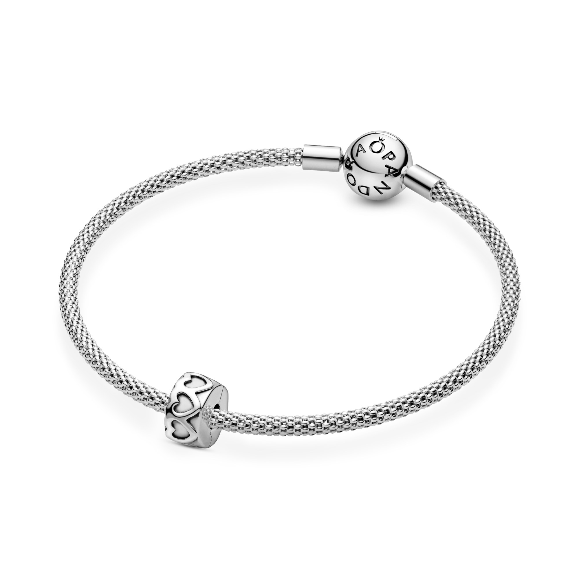 PANDORA Gereihte Herzen - Silber Charm Clip – Ansicht 5