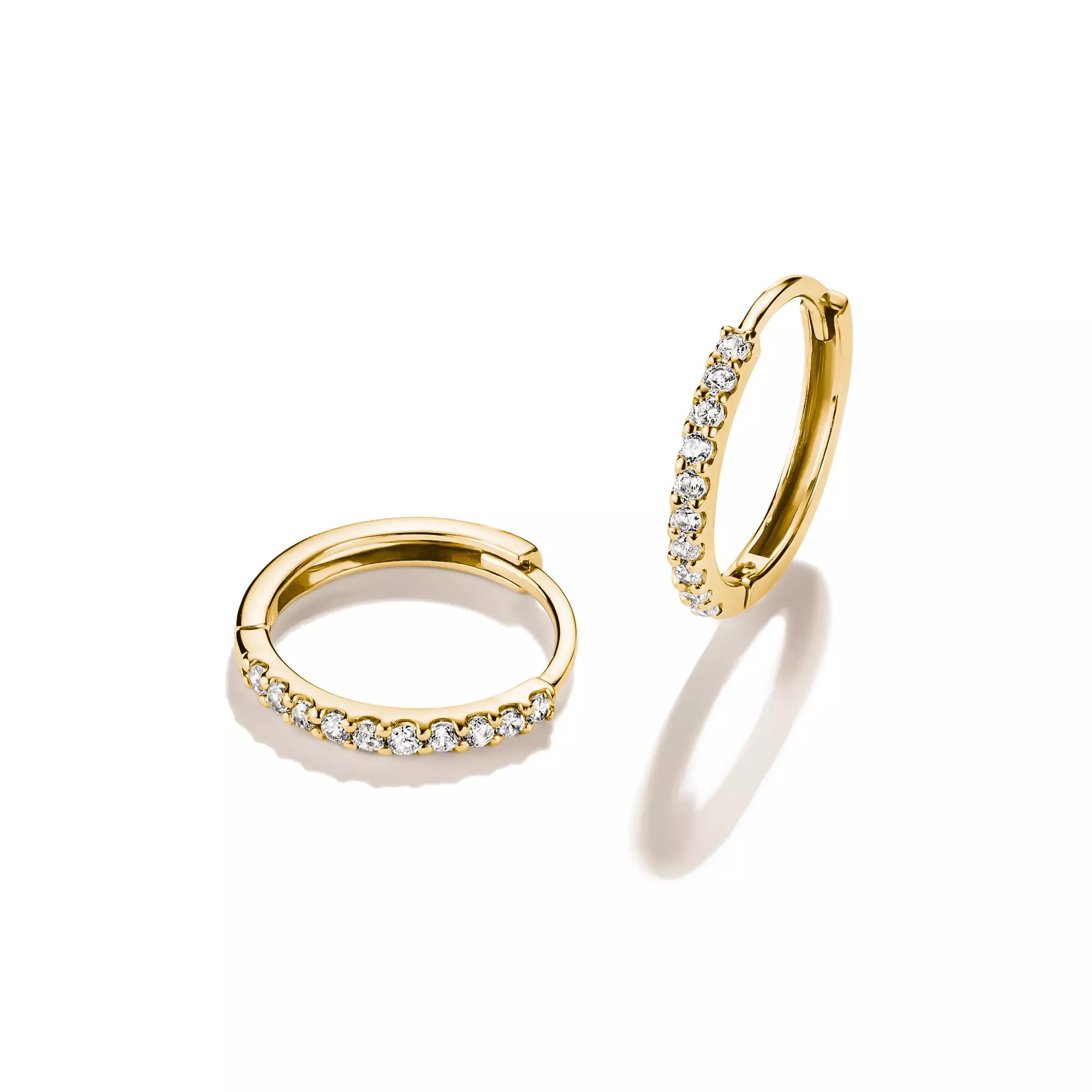 Thomas Sabo Creolen mit weißem Zirkonia – vergoldet – 12,7 mm hoch – Ansicht 2
