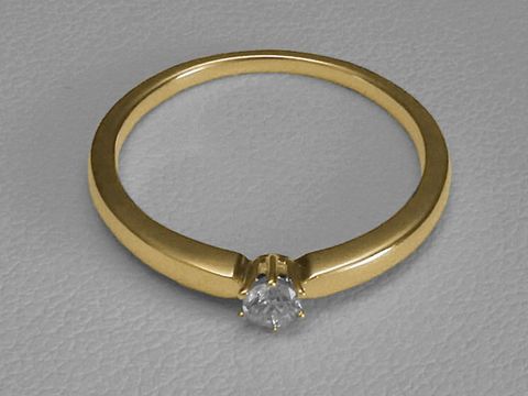 Verlobungsring aus 585 Gold mit einem Brillant von 0,10 ct W/Si, Größe 52, Hersteller Juwelier Harnisch. Elegantes Design, ideal für den besonderen Antrag.