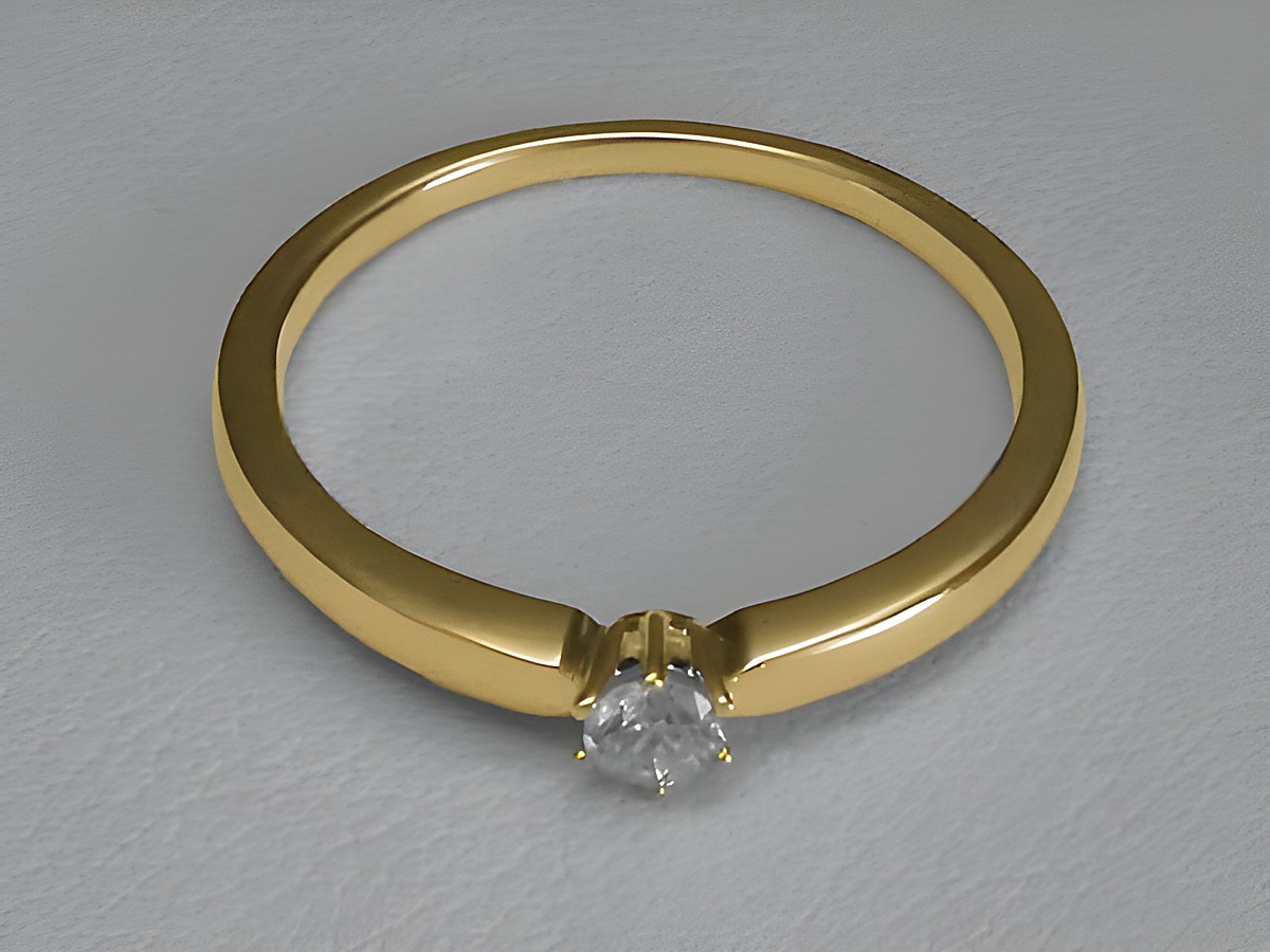 Verlobungsring aus 585 Gold mit einem Brillant von 0,10 ct W/Si, Größe 52, Hersteller Juwelier Harnisch. Elegantes Design, ideal für den besonderen Antrag. – Ansicht 2