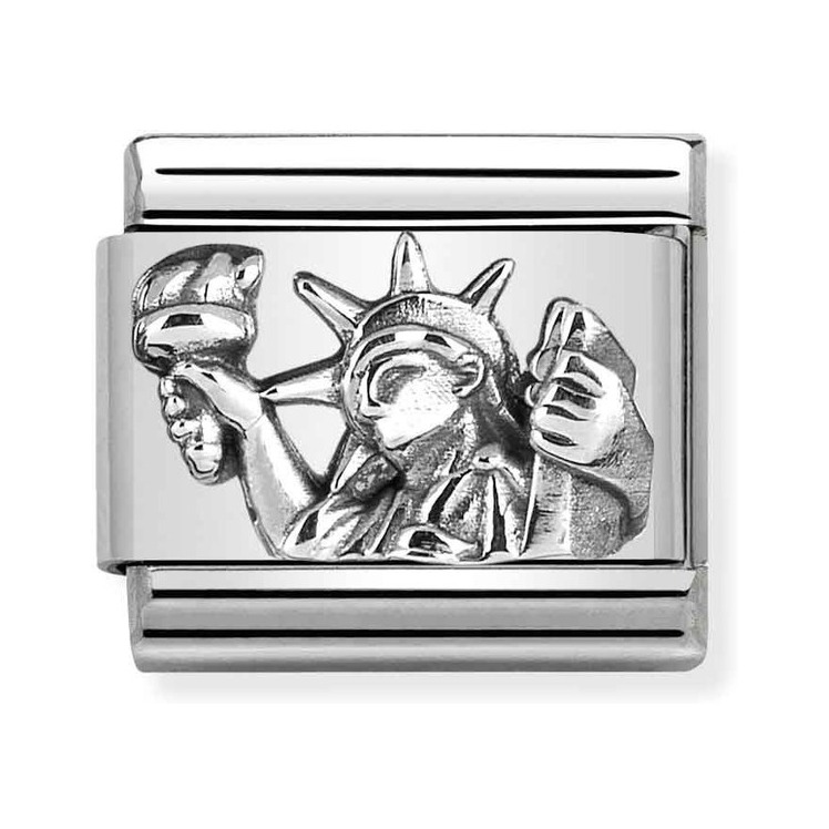 Nomination Composable Classic Charm Freiheitsstatue - Edelstahl, Sterling Silber