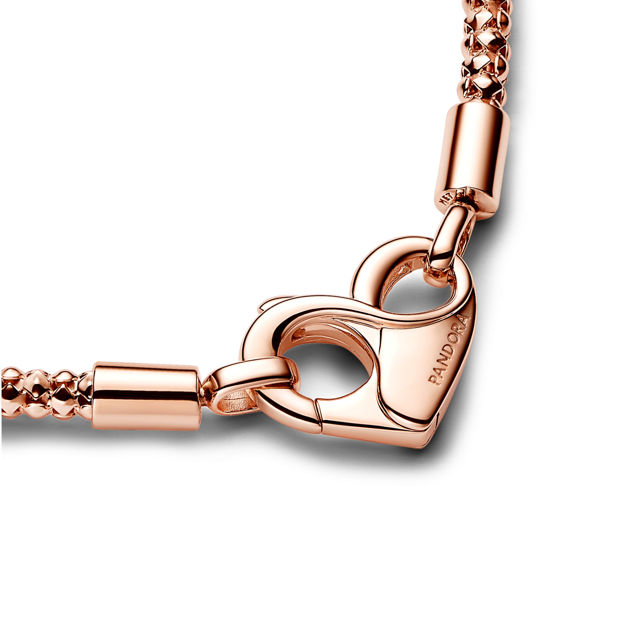 Pandora Nieten-Armband - Herzverschluss - Roségold Vergoldung – Ansicht 2