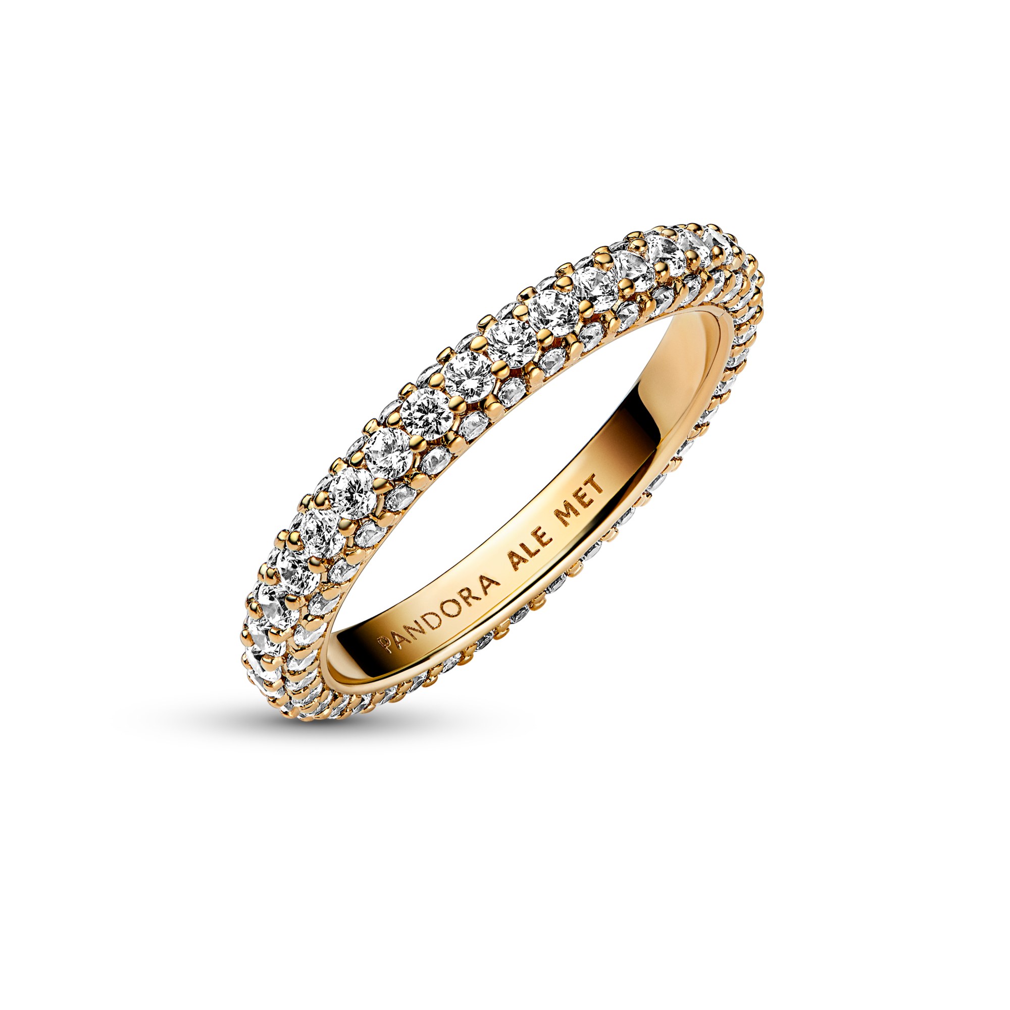 Pandora Einreihiger Pavé Ring - Gelbgold Vergoldung – Ansicht 2