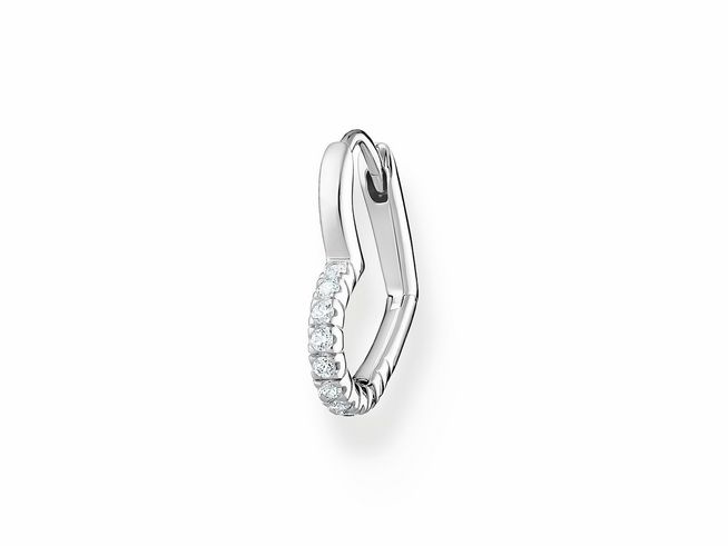 Thomas Sabo Creole 1 Stück CR693-051-14 aus Sterling Silber mit funkelnden Zirkonia, eleganter Ohrschmuck in klassischem Design. Ideal für modische Akzente.