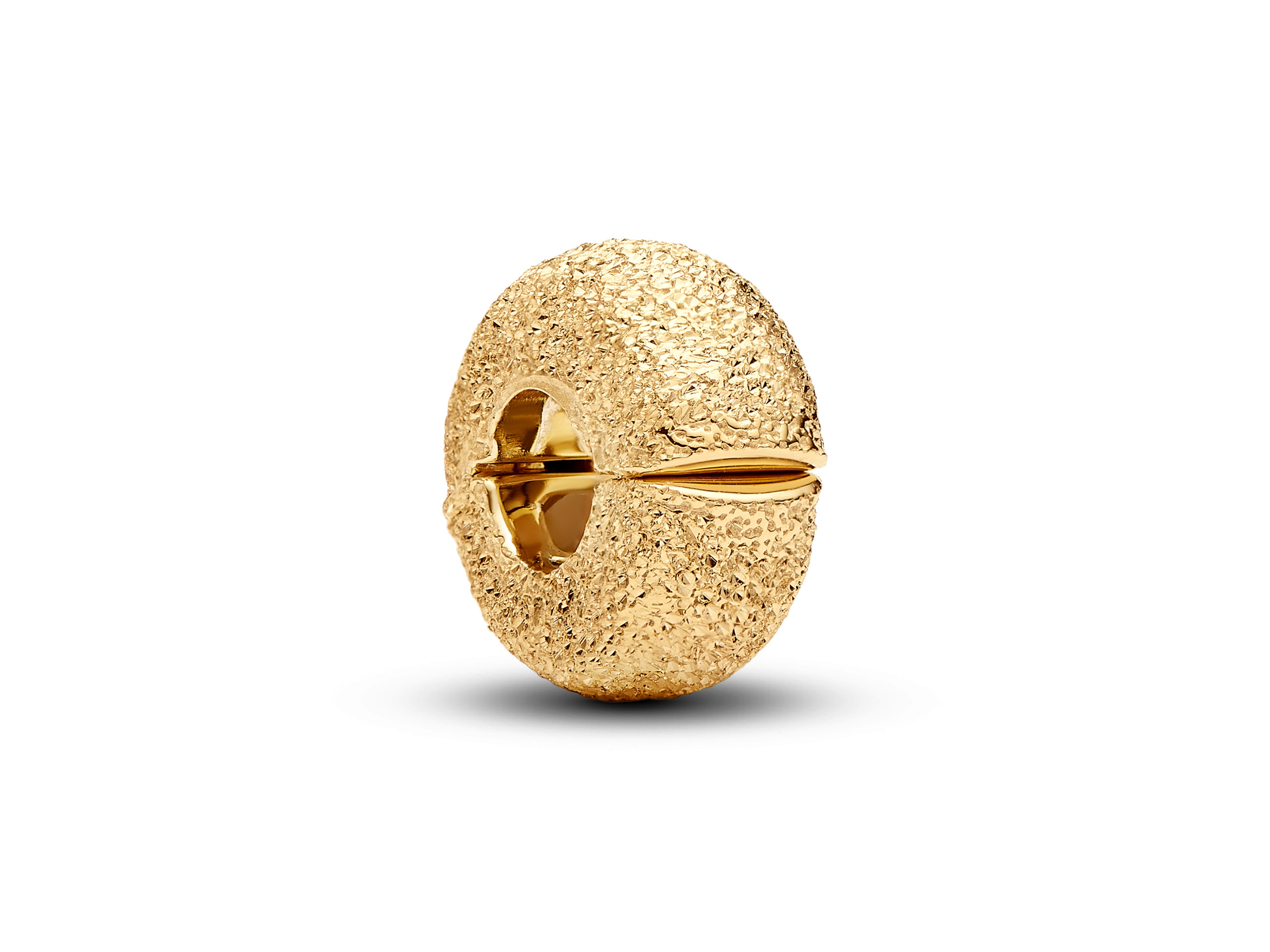 Pandora 764771C00 - Strukturierter Mini Clip-Charm - Gelbgold Vergoldung - Silikon