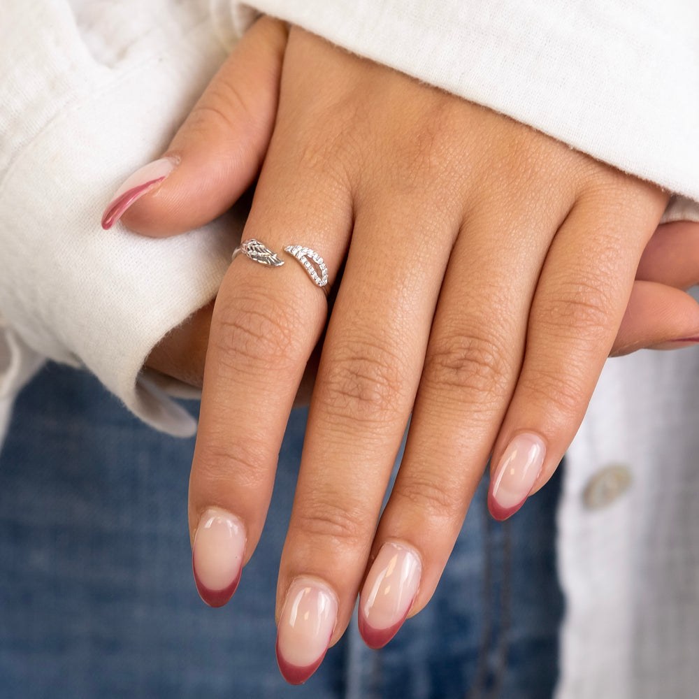 Engelsrufer TWINWING Ring Doppel-Flügel mit Zirkonia - Silber rhodiniert – Ansicht 3