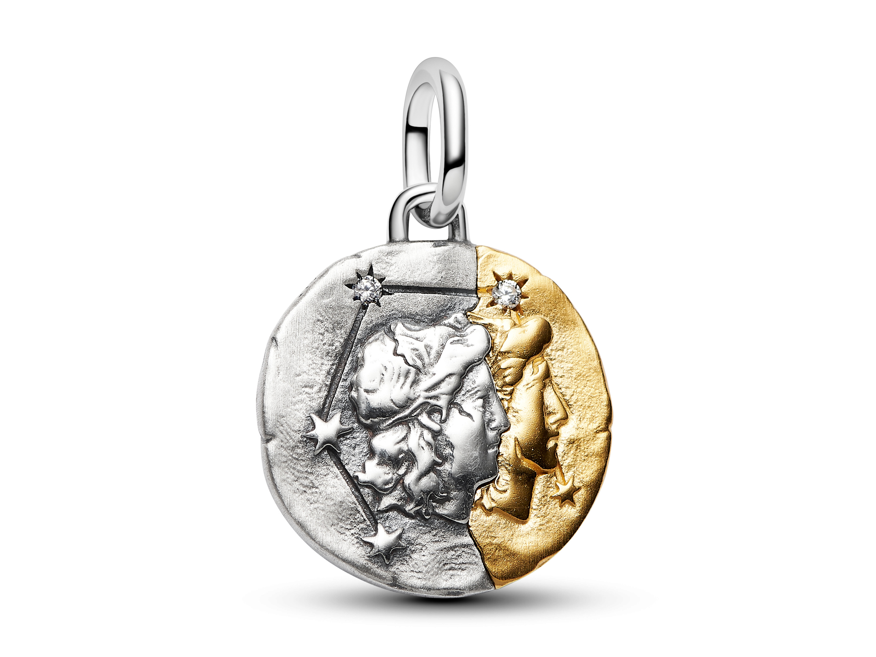 Pandora ME 764989C01 - Sternzeichen Zwillinge - Charm - Sterling Silber & Gelbgold Vergoldung - 16 mm