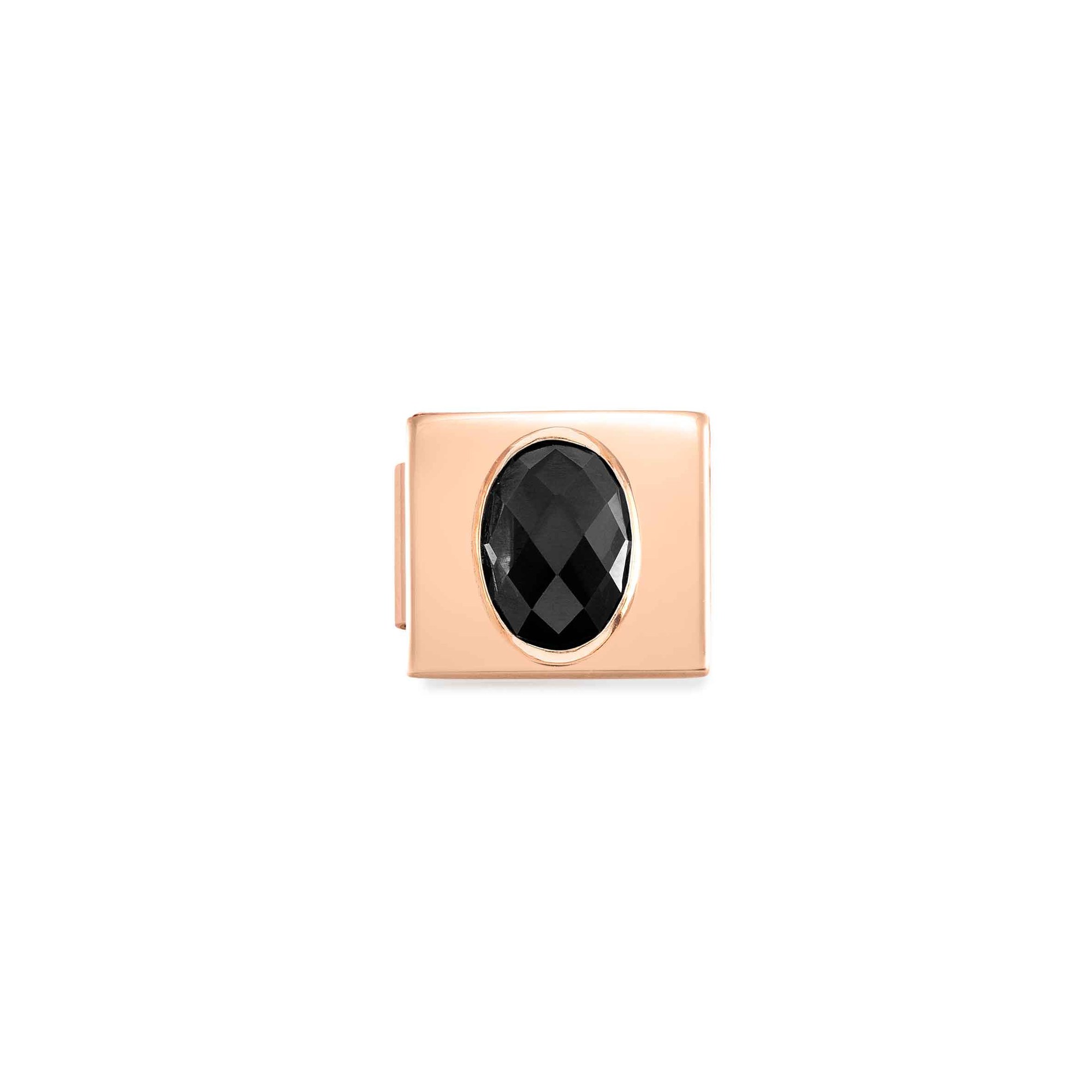 Nomination Classic GLAM Link Zirkonia FACETED steel Roségold - SCHWARZ Zirkonia