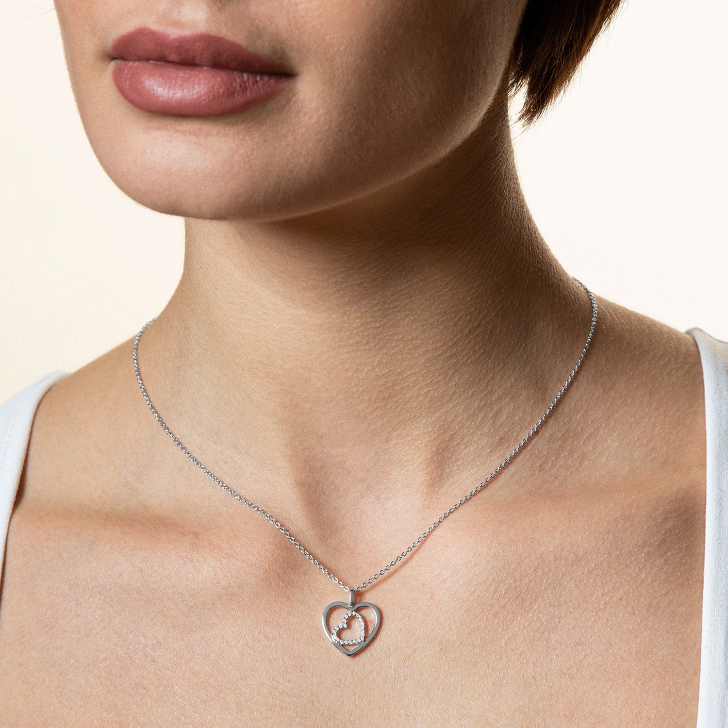 XENOX Sterling Silber Kette XS2775 - 40-45 cm - LOVE STORY - Ankerkette - Herzen – Ansicht 2