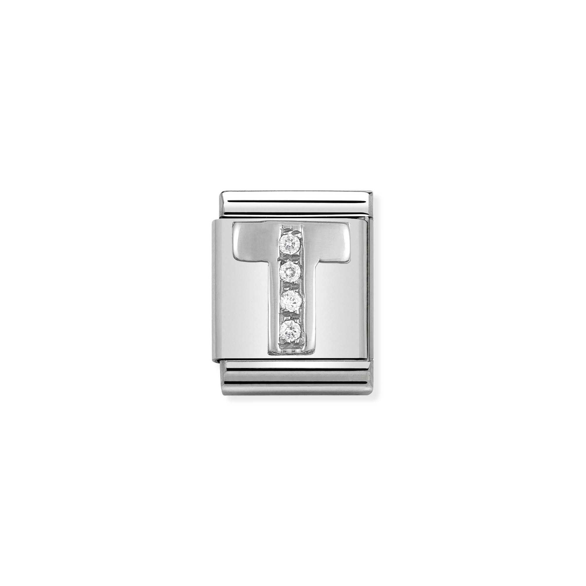 Nomination Composable Big Charm Buchstabe T - Silber 925, Zirkonia