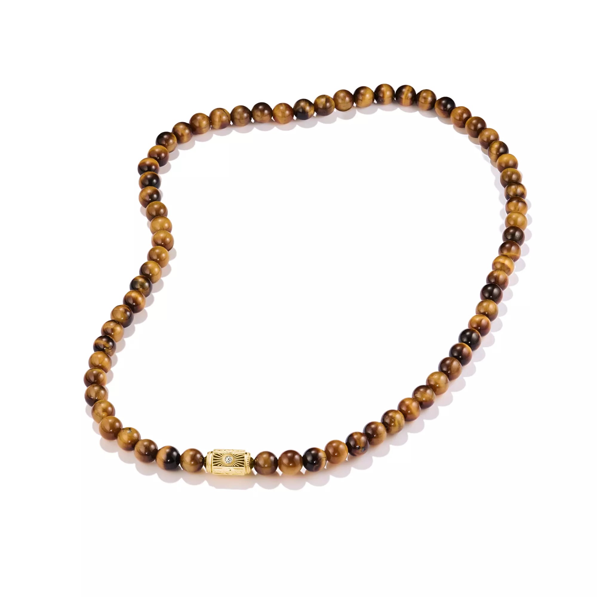 Thomas Sabo ELYNDRA Kette 55 cm - 750/- Gold auf Silber & Tigerauge & Zirkonia - Braun – Ansicht 3