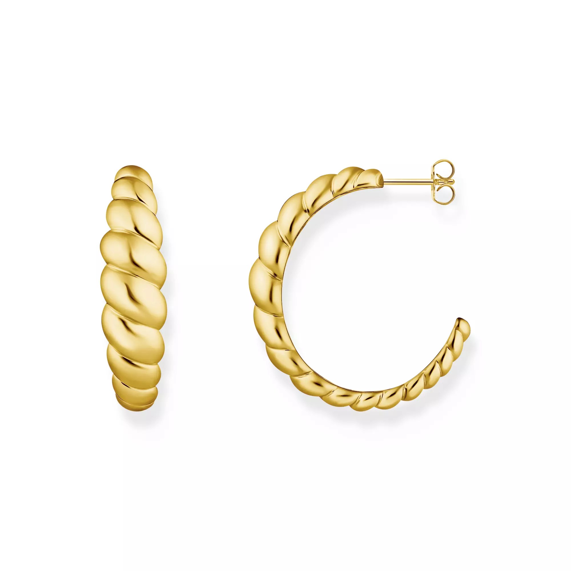 Thomas Sabo Creolen organische Formen vergoldet – Silber – Ansicht 2