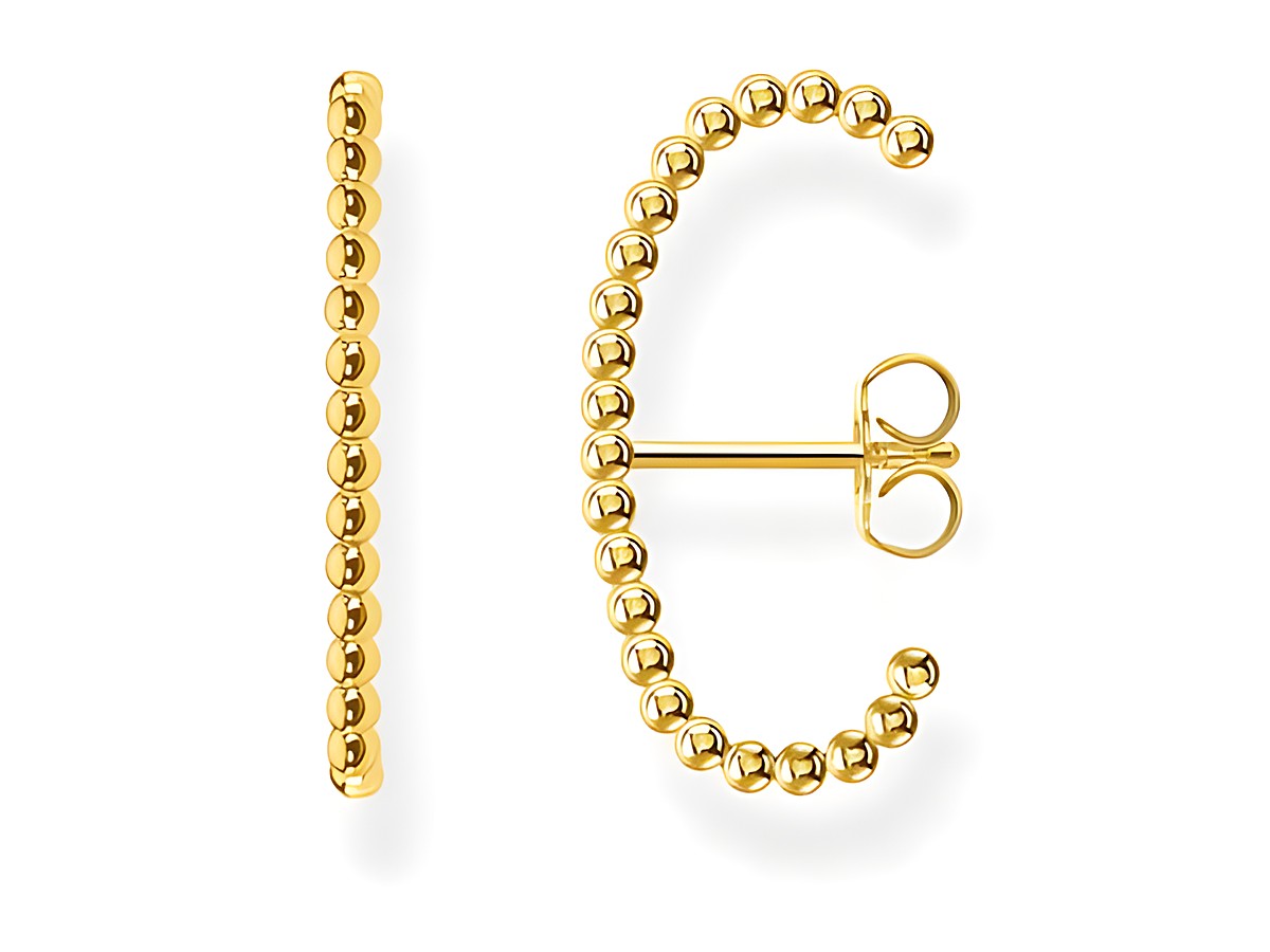 Silberne Ohrstecker aus der Thomas Sabo Charming Collection H2154-413-39 mit gelbgoldenen Perlen in modernem Design, ideal für stilvolle Akzente im Alltag.