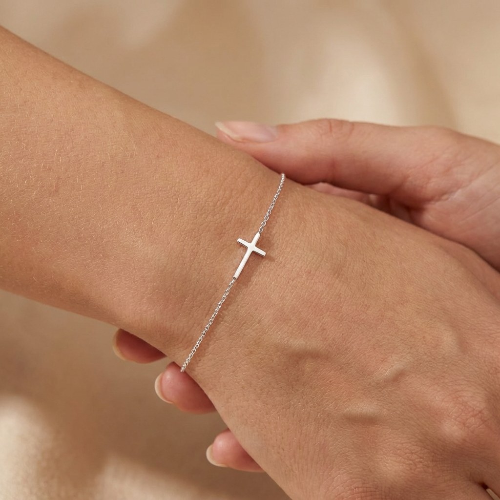 Engelsrufer LILCROSS Armband Kreuz - Silber rhodiniert 17 cm – Ansicht 2