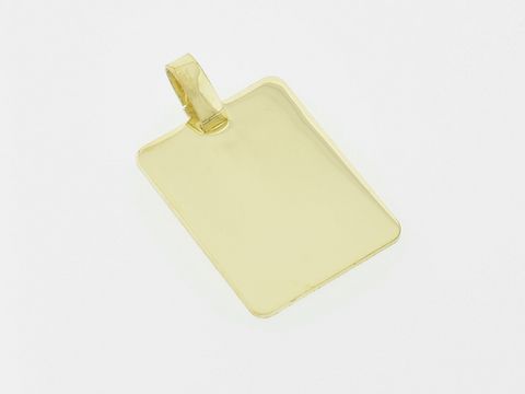 Rechteck Silber Gravurplatte schlicht teilmattiert vergoldet, Hersteller Juwelier Harnisch, elegantes Design für individuelle Gravuren, ideal als persönliches Geschenk oder Schmuckstück.