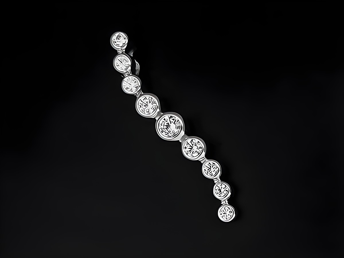 Welle Anhänger aus 925 Sterling Silber, rhodiniert, funkelnd mit Zirkonia, besonderes Design, Hersteller Juwelier Harnisch. Ideal für elegante Schmuckliebhaber.