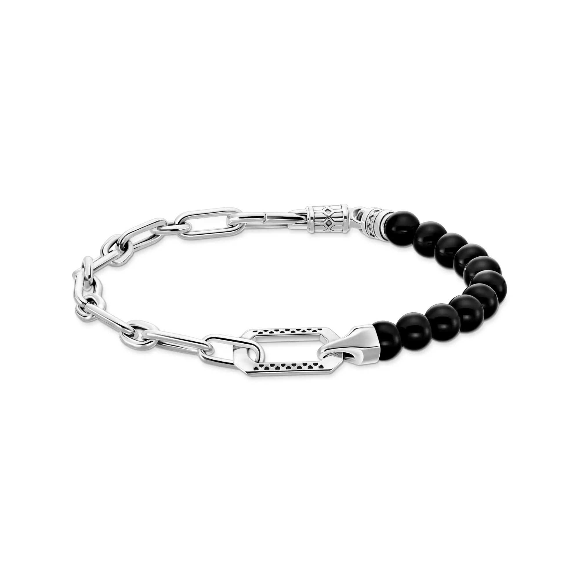 Thomas Sabo Armband - Silber geschw. + Achat schwarz - 16 - 19 cm