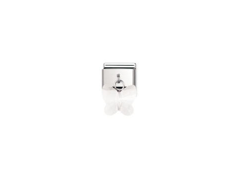Schmetterling Charm in Weiß von Nomination, aus hochwertigem Material, ideal zur individuellen Gestaltung von Schmuckstücken und Accessoires, elegantes Design für jeden Anlass.