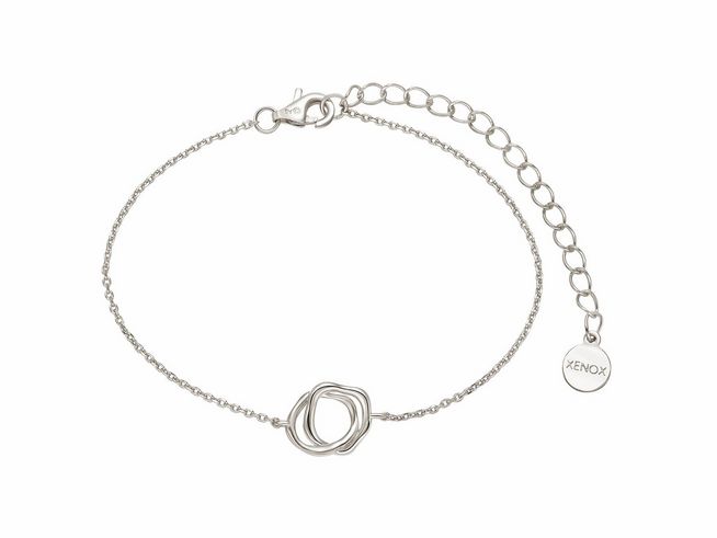 Xenox Sterling Silber Armband XS2213 in der Größe 15-20 cm mit SWING Kareekette und elegantem Design, ideal für jeden Anlass und zeitlos tragbar.