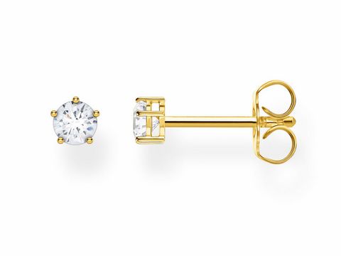 Ohrstecker aus Silber und Gelbgold mit klarem Zirkonia, Teil der Thomas Sabo Charming Collection, elegante und zeitlose Schmuckstücke zur Verschönerung jeder Ohrmode.