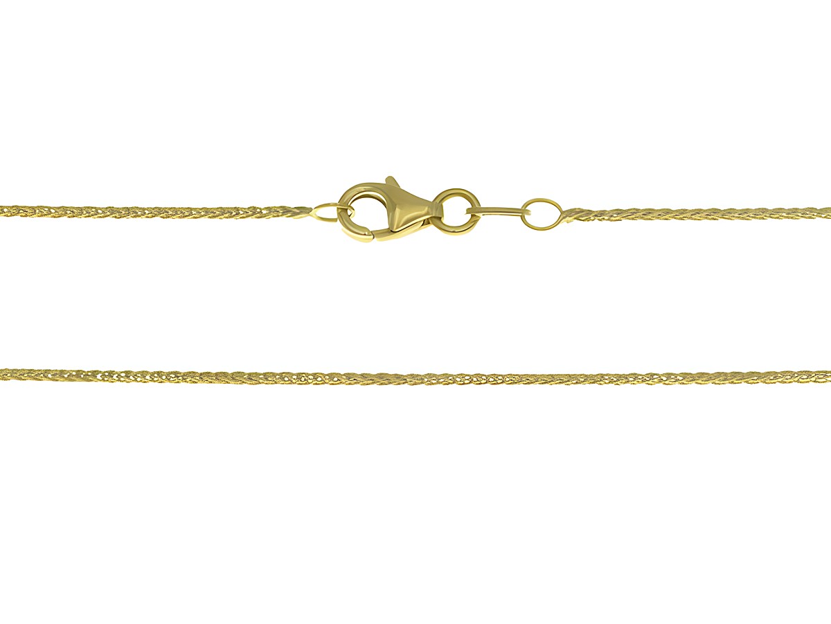 Zopfmusterkette 585 aus Gelbgold, 1,1 x 1 mm, 45 cm lang, mit praktischem Karabinerverschluss, ideal für vielseitige Schmuckkombinationen. Juwelier Harnisch.