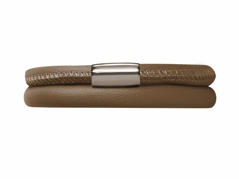 Endless Lederarmband 12105-42 cm in Braun, doppelt gewickelt mit einer Edelstahl Silberverschluss, Hersteller Endless, elegantes Design für stilvolle Ansprüche.