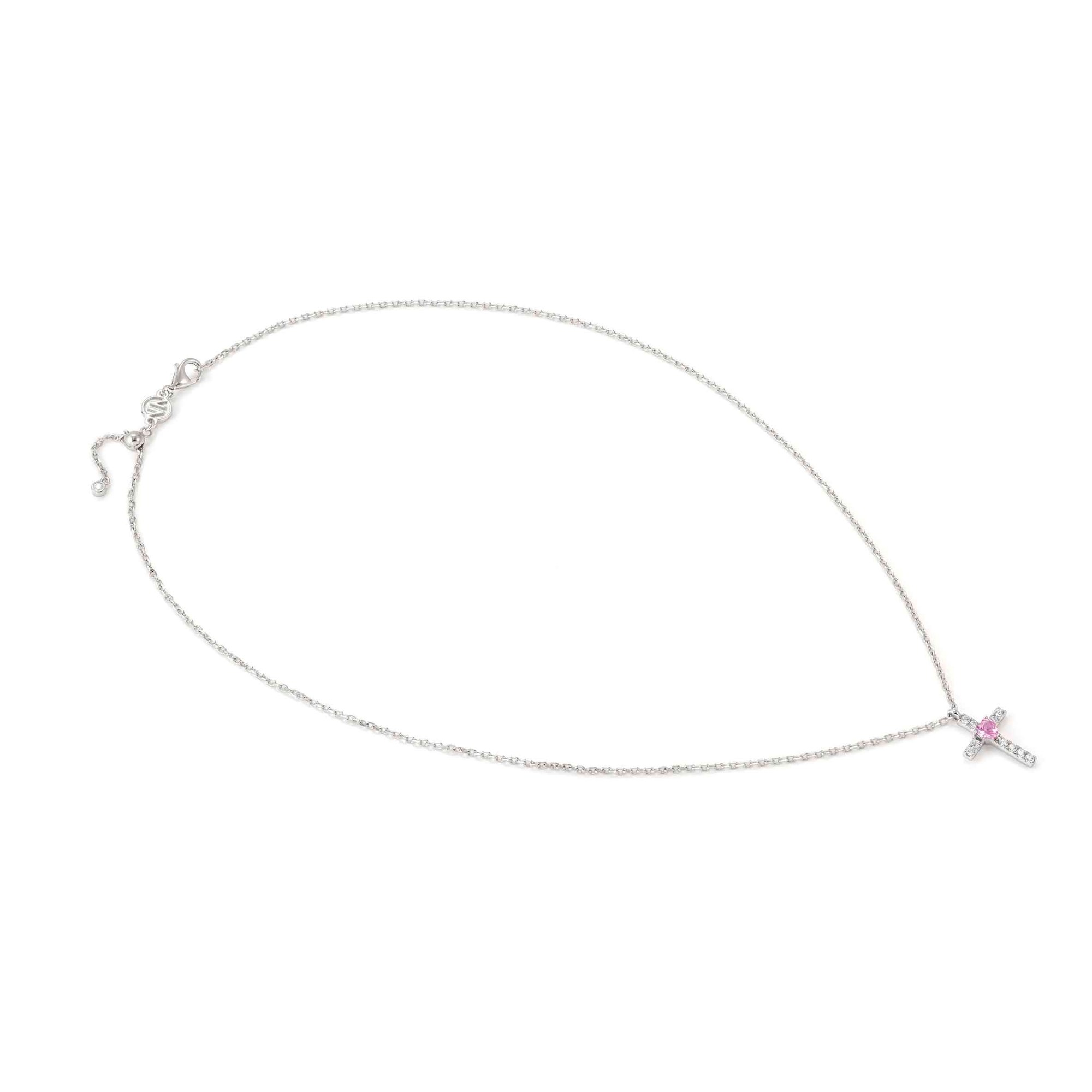 Nomination SHINE ME UP Halskette aus Sterling Silber - Zirkonia - Kreuz - Weiß - Rosa - 44 cm – Ansicht 4