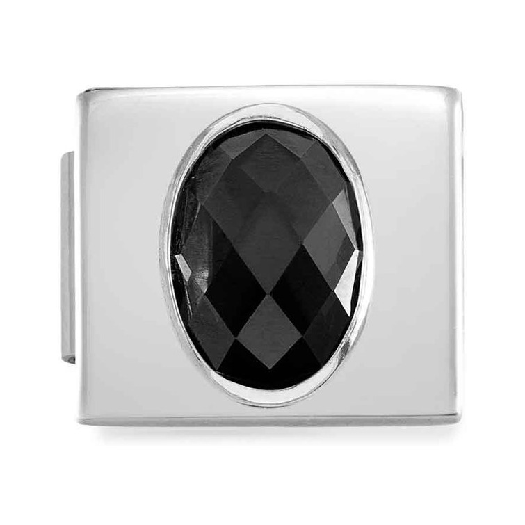 Nomination Classic GLAM Link Zirkonia FACETED Edelstahl - SCHWARZ Zirkonia