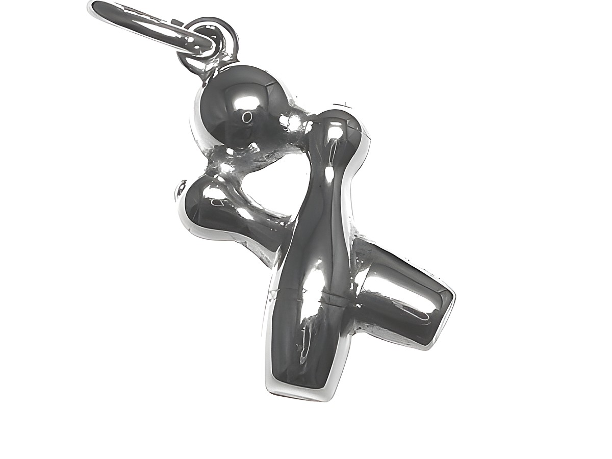 Silber Anhänger in Kegel-Form, rhodiniert, vom Juwelier Harnisch, passend für Kegel-Sport, ideal als Schmuckstück und Erinnerung an den Kegelsport.