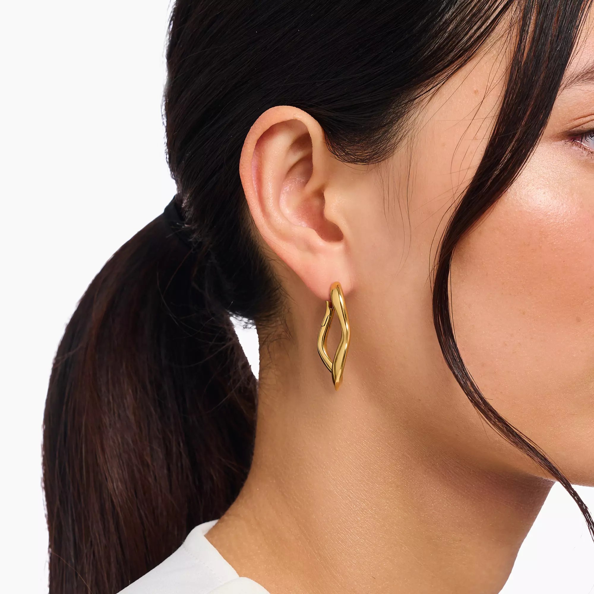 Thomas Sabo Creolen groß Natural Beauty vergoldet – Silber – Ansicht 4