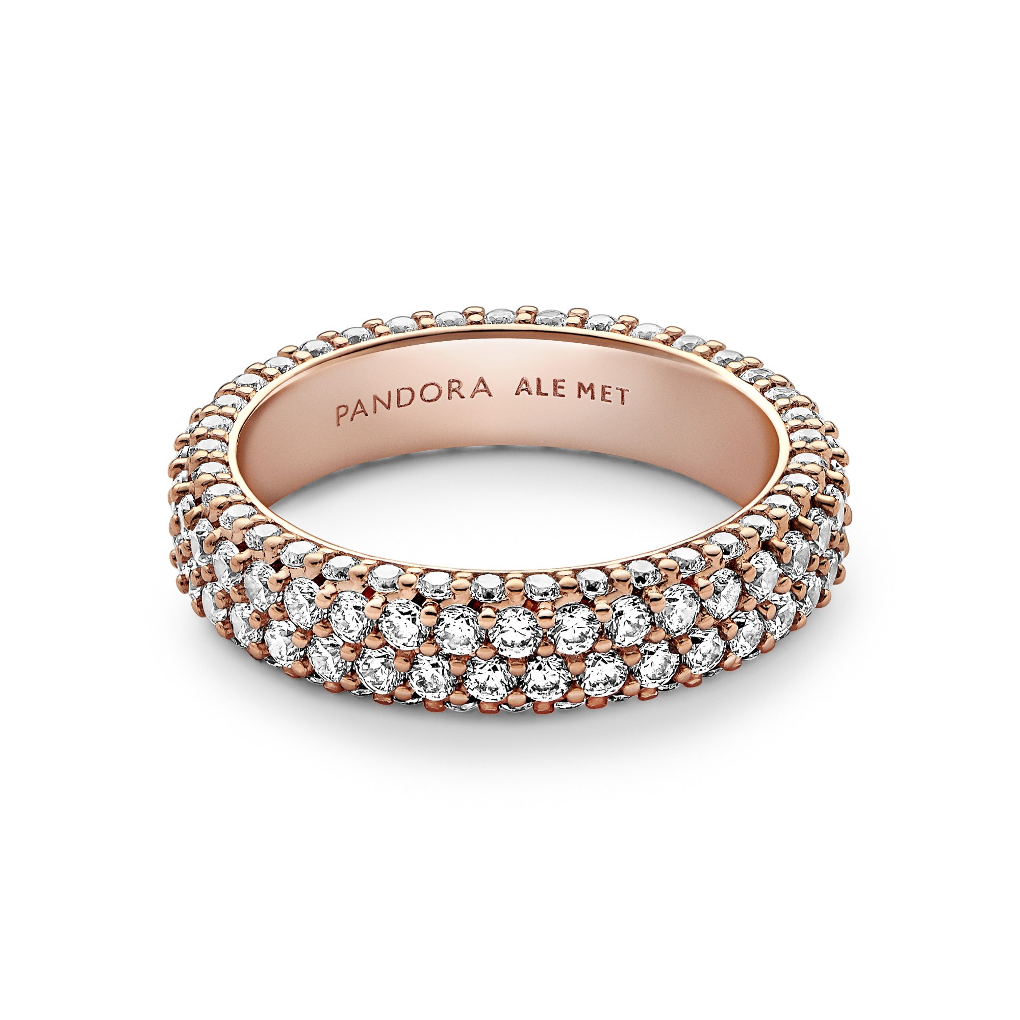 Pandora Doppelreihiger Pavé Ring - Roségold Vergoldung Ansicht 2 – Ansicht 2