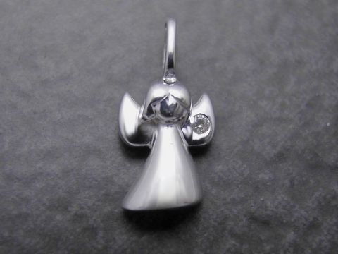 Mini Engel Anhänger aus Sterling Silber mit Zirkonia, elegant gestalteter Schutzengel von Juwelier Harnisch, ideal als schützendes Schmuckstück für jeden Anlass.