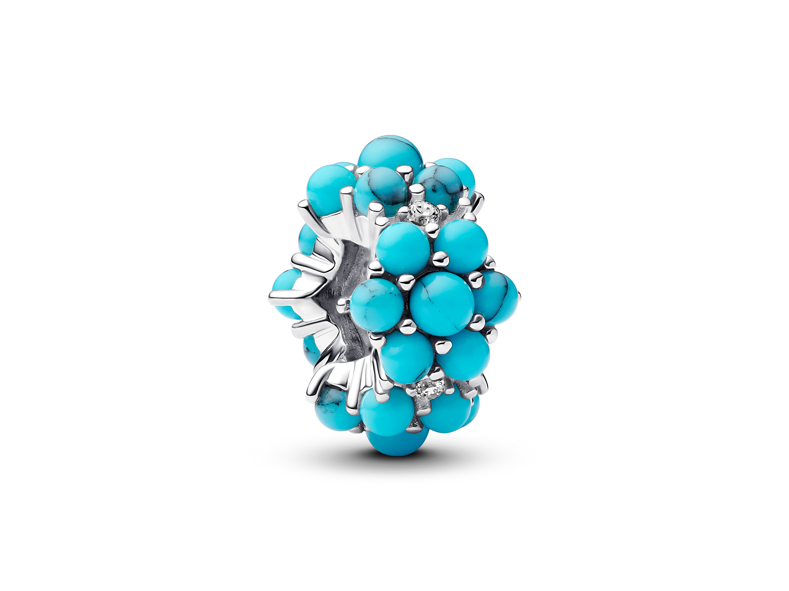 Pandora 793897C02 - Türkisfarbener Ozean Charm - Sterling Silber Türkisfarbener Ozean Charm von Pandora aus Sterling Silber, verziert mit leuchtenden turquoise-farbenen Perlen und funkelnden Elementen, ideal für individuellen Schmuck.