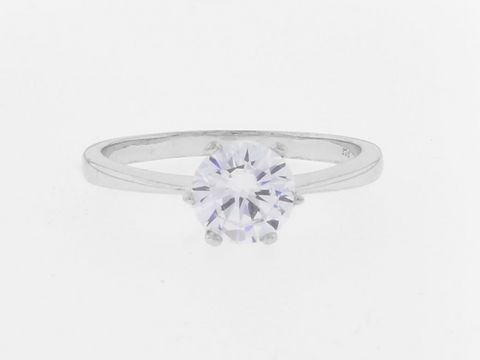 Silber Ring rhodiniert mit klarem Zirkonia, faszinierendes Design, Größe 52, 7,6 mm, Hersteller Juwelier Harnisch, geeignet bis Größe 52 / 16,5.