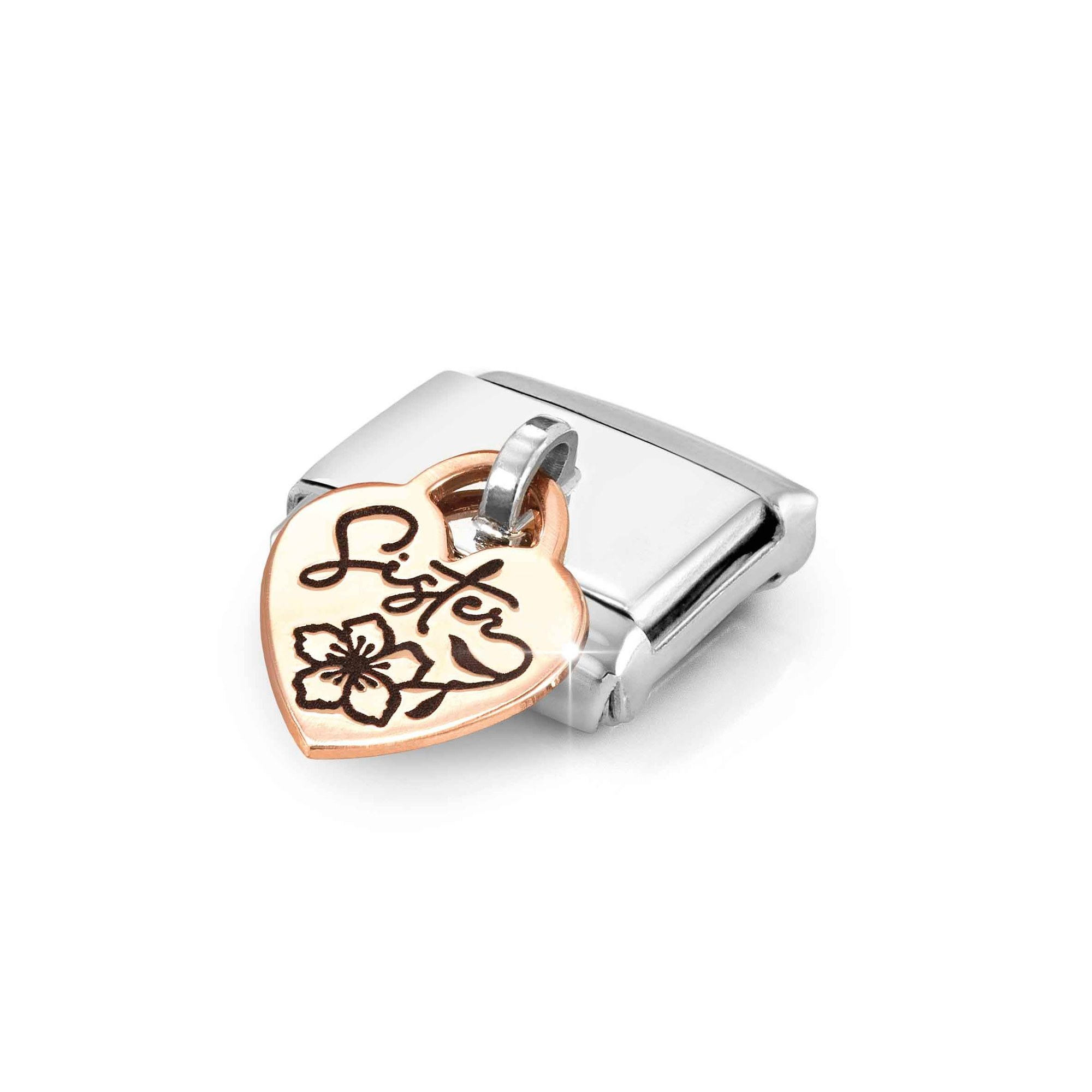 Nomination CLASSIC CHARMS - Charm-Anhänger - Roségold 375 mit Gravur - Herz + Sister – Ansicht 3