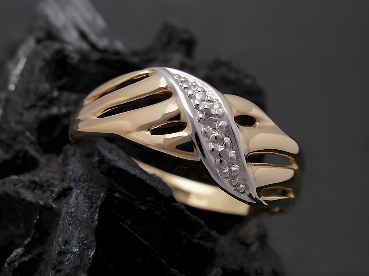 Gold Ring - opulent - Gold 750 bicolor - Diamant - Goldring - Gr. 54,Hersteller: Juwelier Harnisch,bis Gr. 54/17,5.