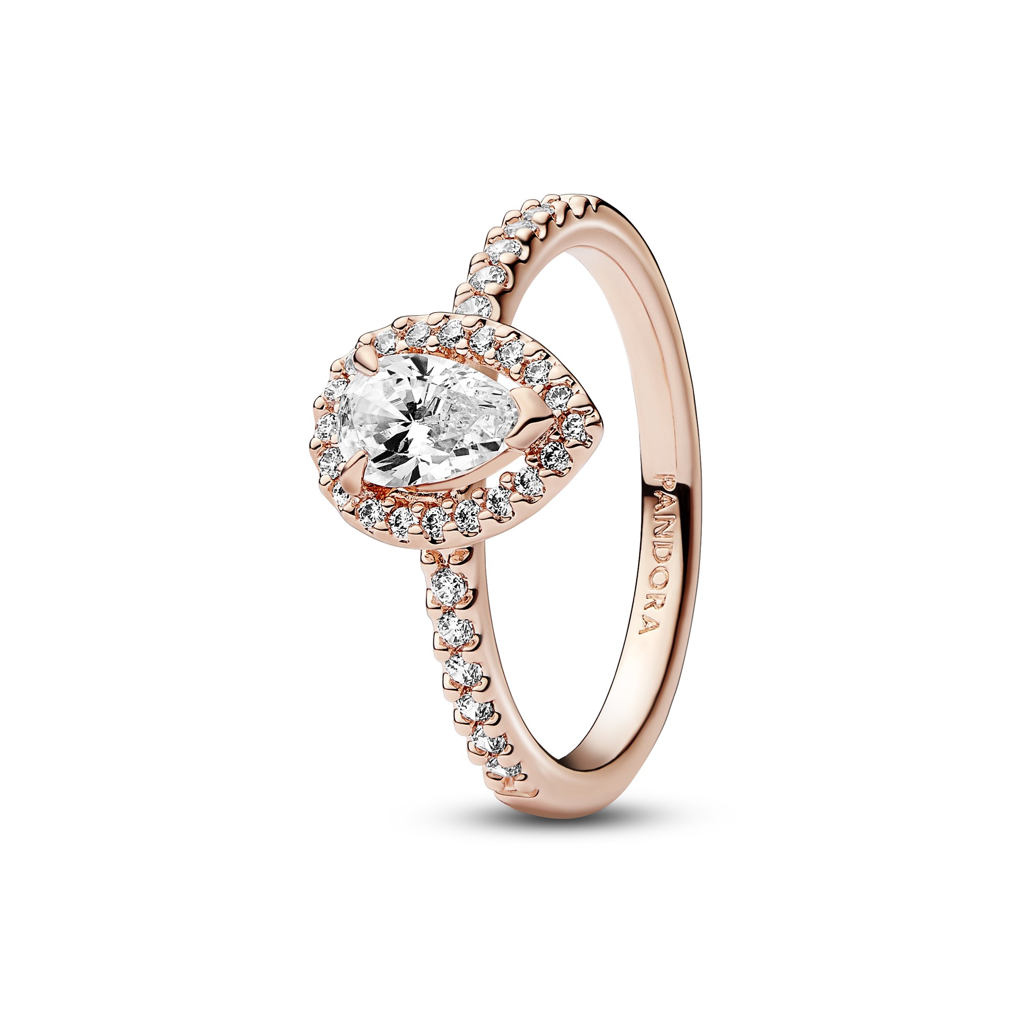 Pandora Funkelnder Birnen-Kranz Ring - Roségold Vergoldung - Zirkonia