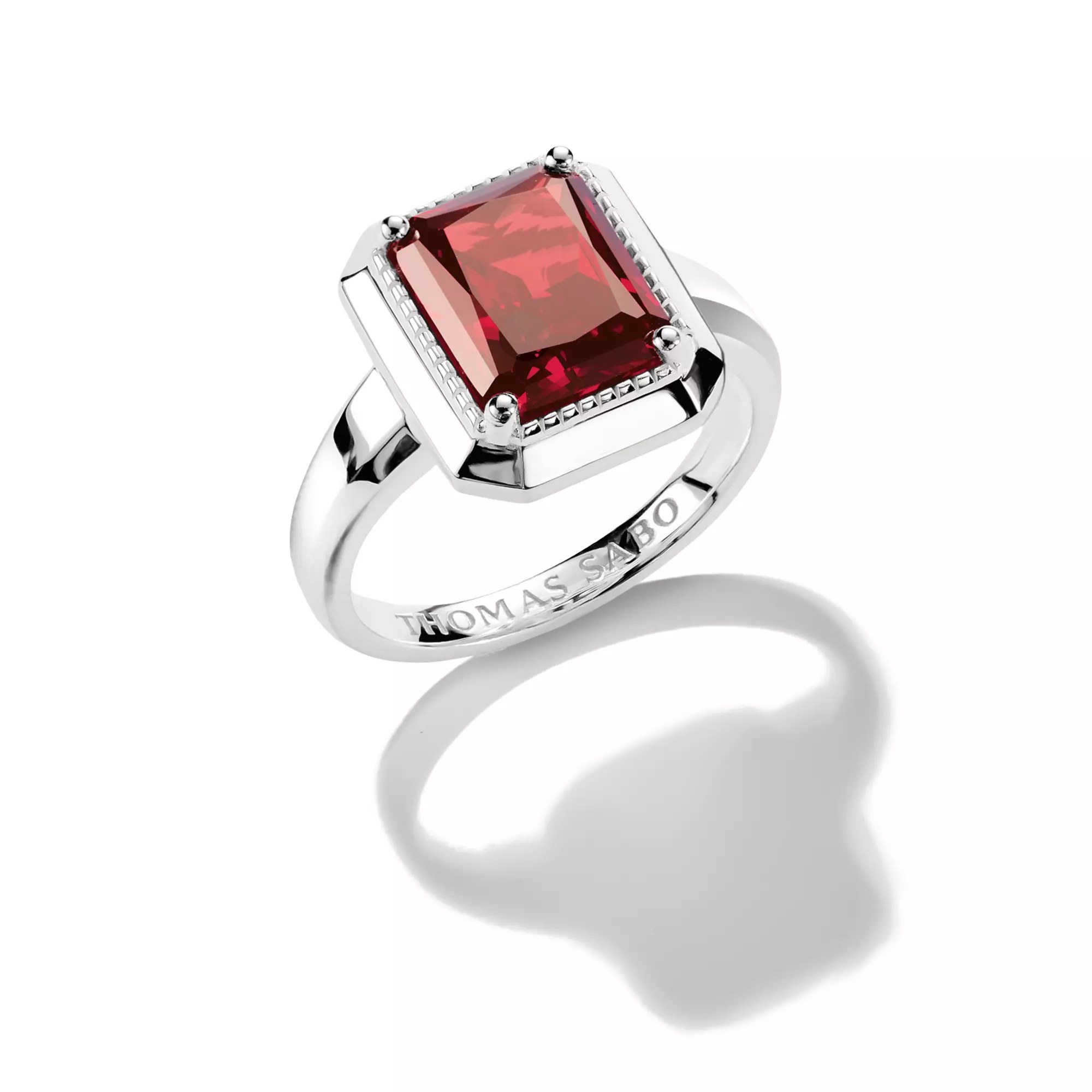 Thomas Sabo Ring mit granatrotem Zirkoniastein ELYNDRA Silber – Zirkonia – Ansicht 2