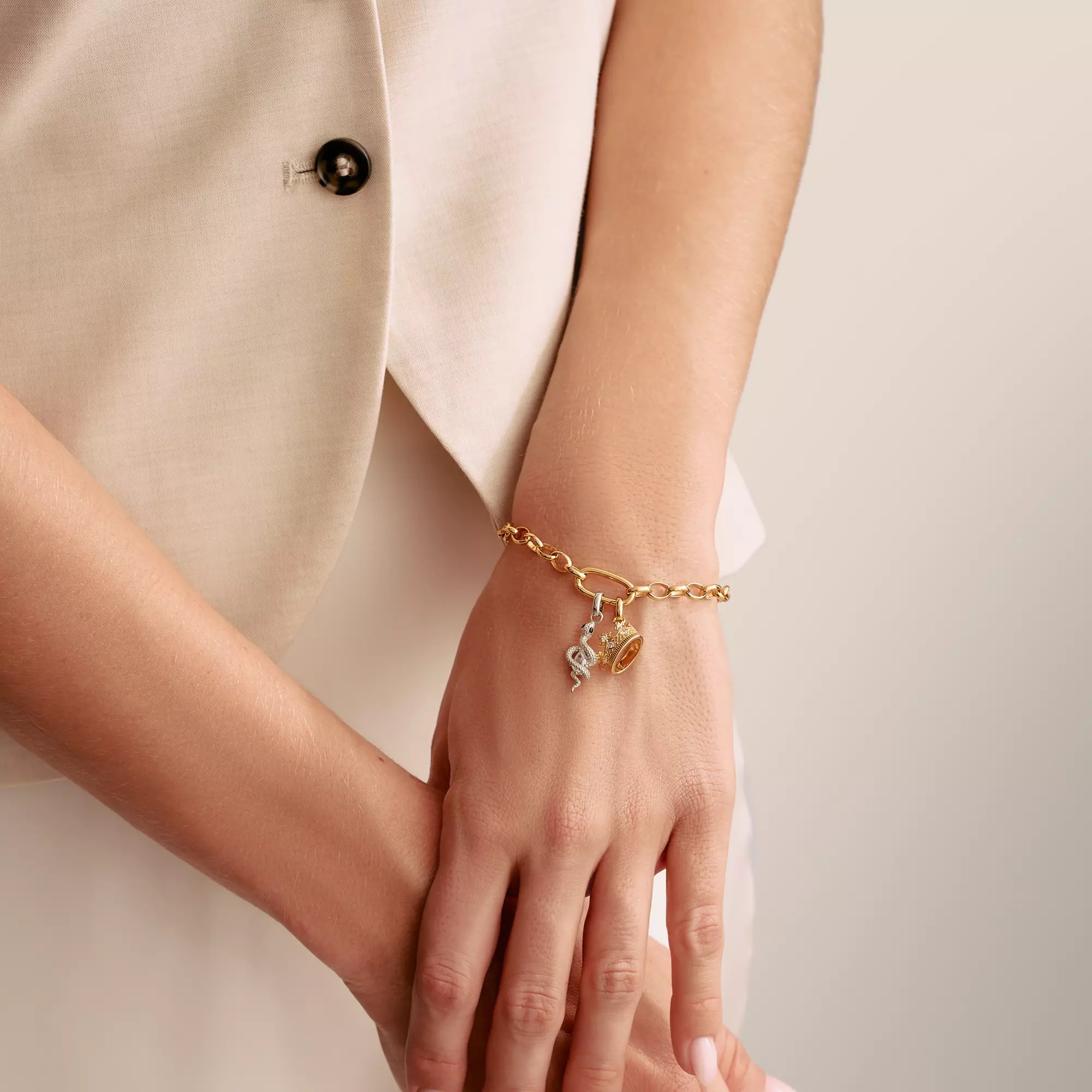 Thomas Sabo Connect - Schlange - Charm mit Öse - Silber & Kaltemail + Zirkonia – Ansicht 3